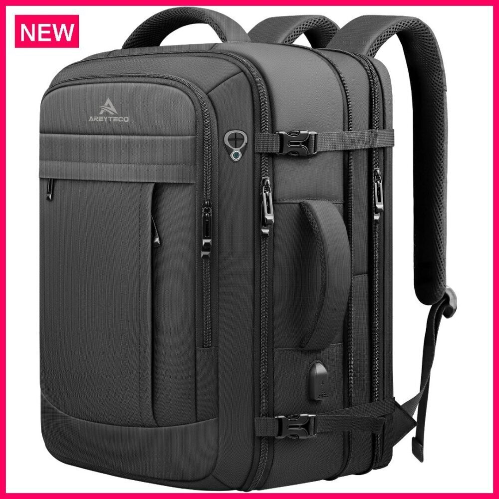 Expandable 50L Travel Laptop Backpack Water Resistant Carry On Daypack